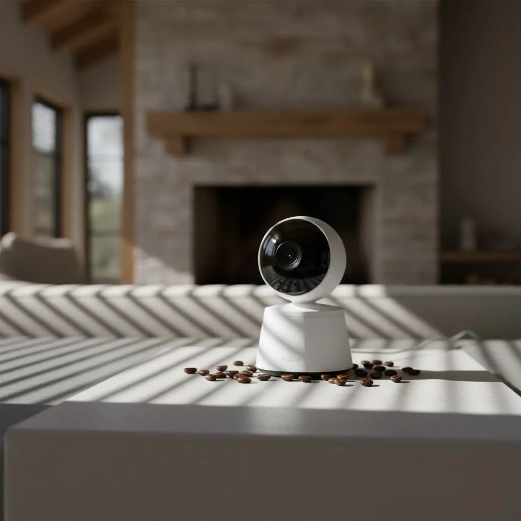 Nanit Pro camera mounted above a baby's crib