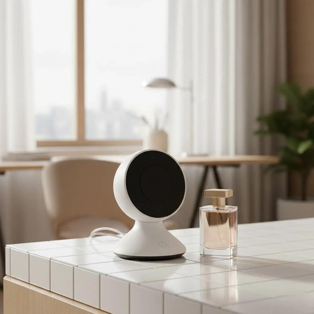 Nanit Pro camera overlooking a baby in a crib